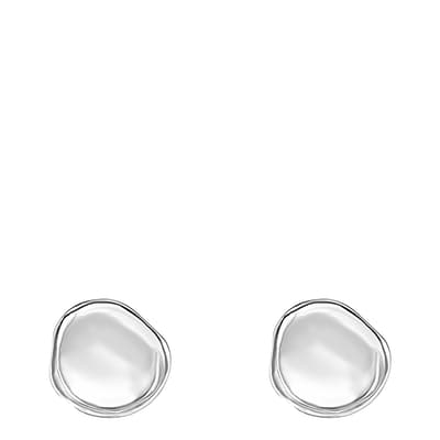 Silver Dimple Pebble Studs