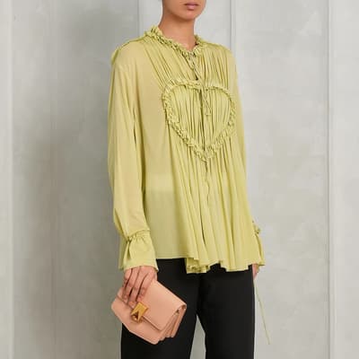 Light Green Pleated Blouse
