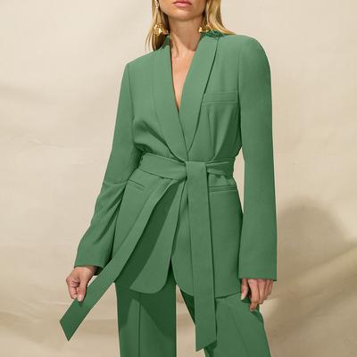 Green Tie Front Blazer