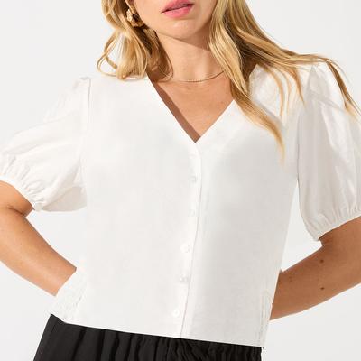 White Leola V-Neck Top