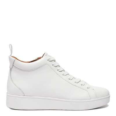 White Rally Leather High Top Trainers
