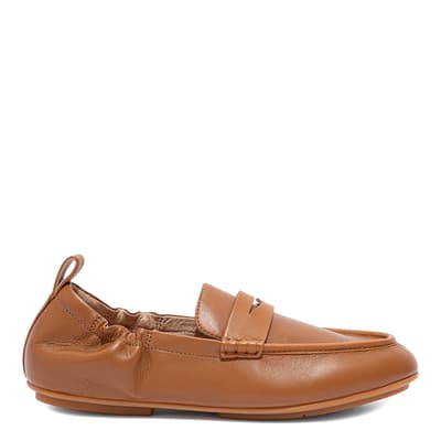 Brown Allegro Leather Penny Loafers