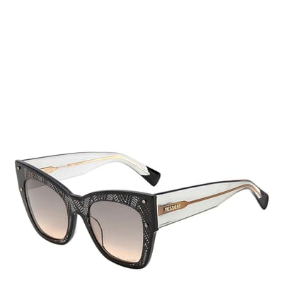 Black Nude Grey Fuchsia Rectangular Sunglasses