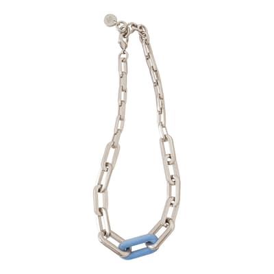 Blue Chain Link Chunky Necklace