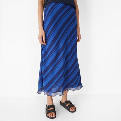 Blue Aliana Stripe Slip Skirt