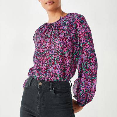 Black/Pink Cinzia Printed Blouse