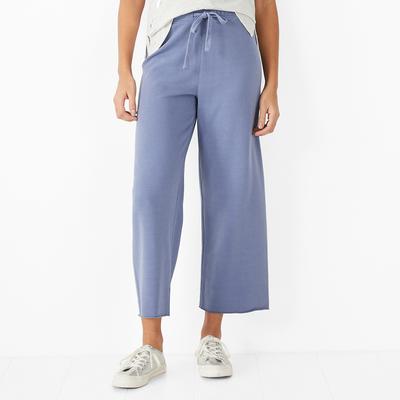 Light Blue Wide Leg Cropped Joggers 