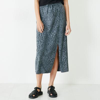 Navy Jay Jersey Cotton Midi Skirt 