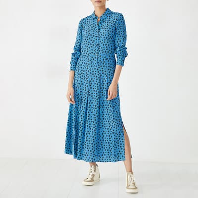 Blue Demi Printed Shirt Dress