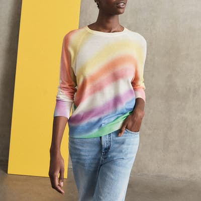 Multi Rainbow Knitted Wool Blend Jumper 