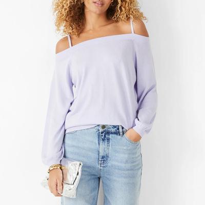 Lilac Angela Off Shoulder Cotton Blend Top