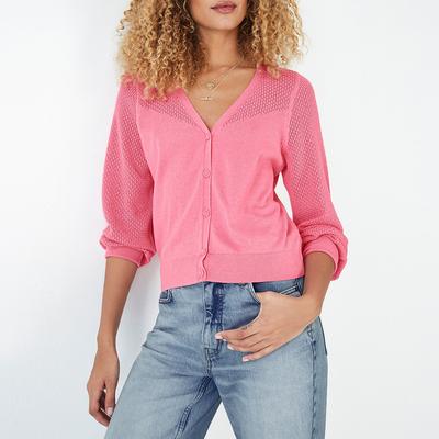 Pink Elsie Cotton Blend Cardigan