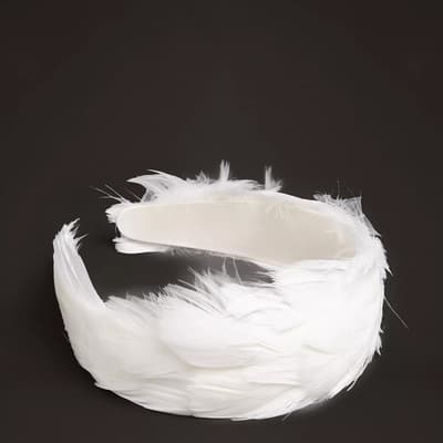 Ivory Feather Headband