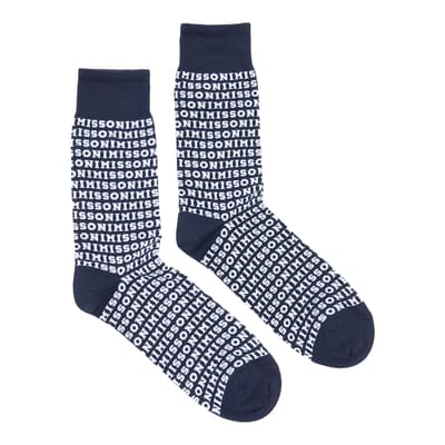 Navy Logo Sock