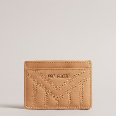 Camel Ayani Quilted Leather Card Holder