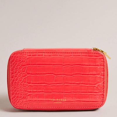 Coral Valenna Croc Effect Jewellery Box