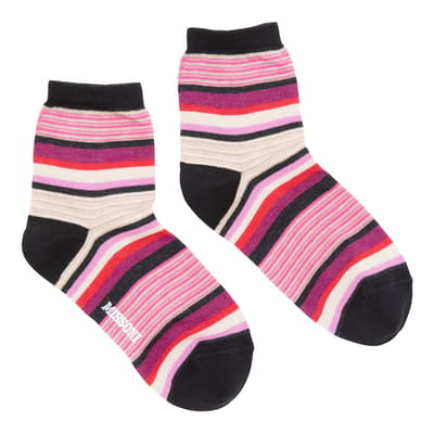 Multi Stripe Knitted Short Socks