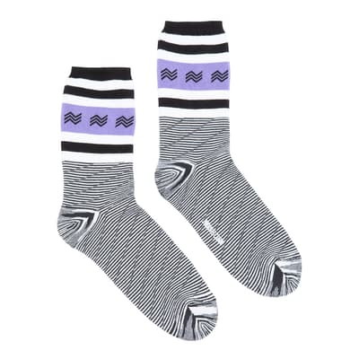 Grey Stripe Knitted Sock