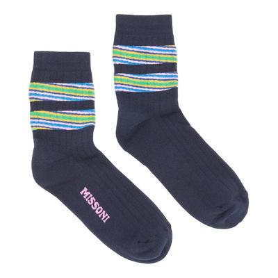 Navy Stipe Knitted Sock