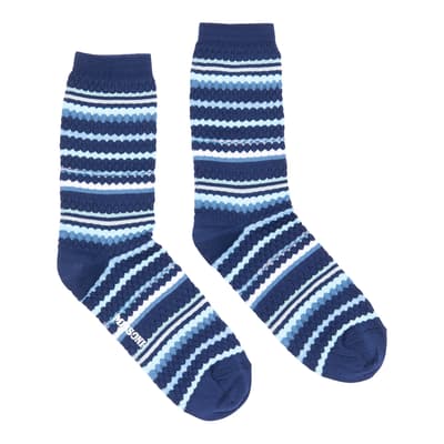 Navy Stripe Knitted Sock