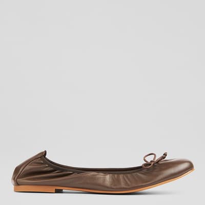 Dark Brown Leather Trilly Flats