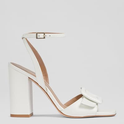White Leather Florence Heeled Sandals