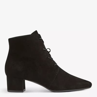 Black Leather Lola Ankle Boots