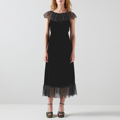 Black Anouk Lace Midi Dress