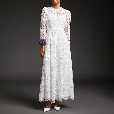White Lila Lace Midi Dress 