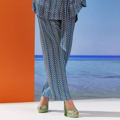 Blue Lucia Printed Trousers
