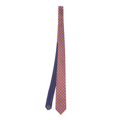 Red Diamond Print Woven Silk Tie