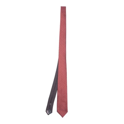 Red Chevron Woven Silk Tie