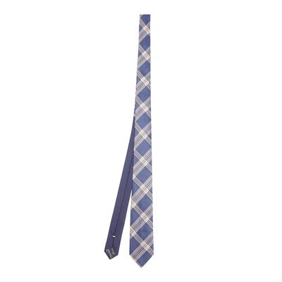 Navy Check Woven Silk Tie