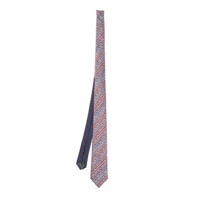 Red Logo Print Woven Silk Tie