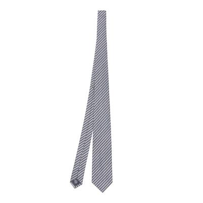 Grey Stripe Woven Silk Tie