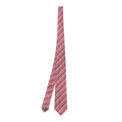 Red Stripe Woven Silk Tie