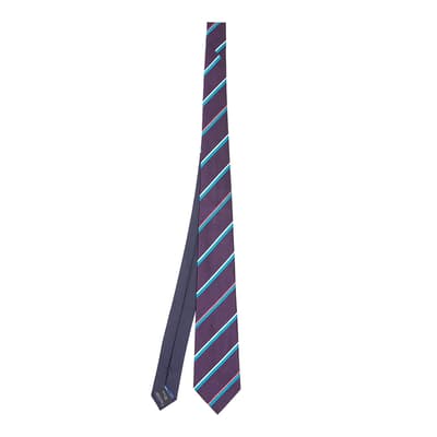 Purple Stripe Woven Silk Tie