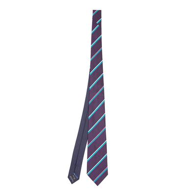 Purple Stripe Woven Silk Tie