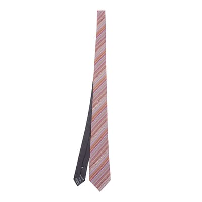 Pink Multi Micro Stripe Woven Silk Tie