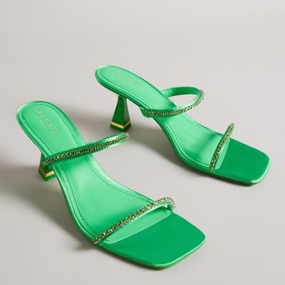 Green Rinita Diamonte Heeled Sandal