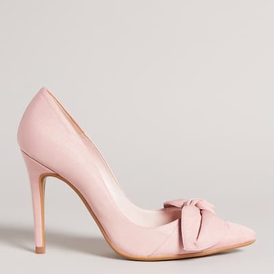 Pink Hyana Moire Satin Bow Court Heel