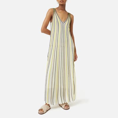 Ivory Sunray Striped Maxi Dress