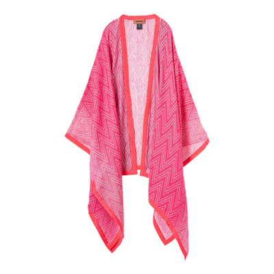 Pink Zig Zag Stripe Woven Cover Up