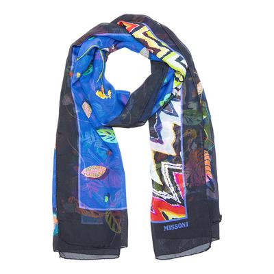 Black Multi Printed Woven Scarf