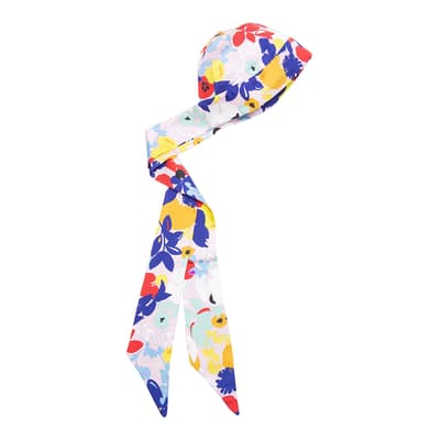 Multicolour Floral Print Woven Hat Scarf