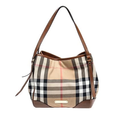 Beige, Brown Small Canterbury Tote