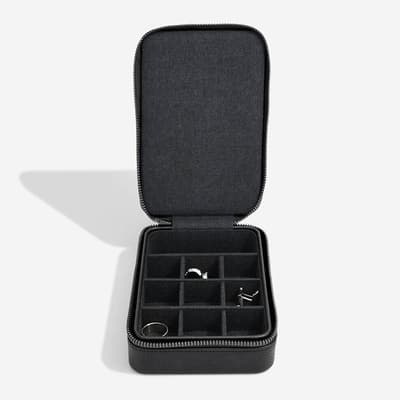 Black Zipped Cufflink Ring Box