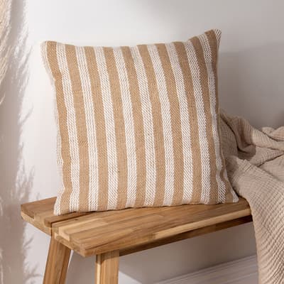 Strata Stripe Cushion, 45x45cm, Natural