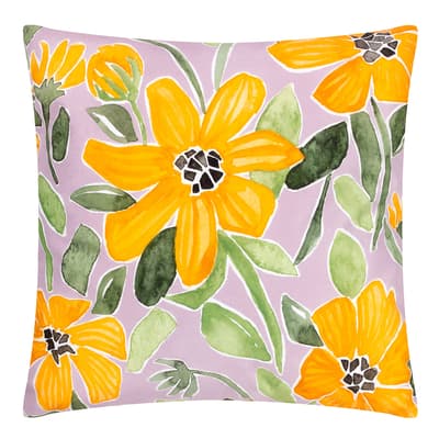 Flowers 43x43cm Outdoor Cushion, Lilac/Orange