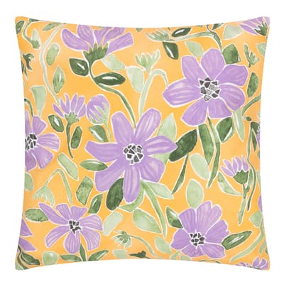 Flowers 43x43cm Outdoor Cushion, Yellow/Lilac